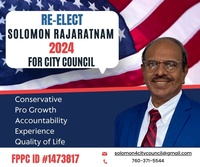 Solomon Rajaratnam for City Council 2024 FPPC ID # 1473817