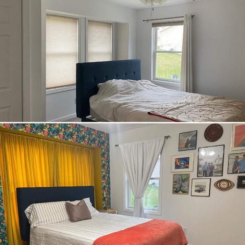 Before/After-make a small bedroom fun!