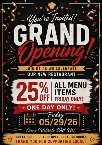 Grand Opening Special - May 29th Only