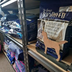 Pet food, toys, and other items