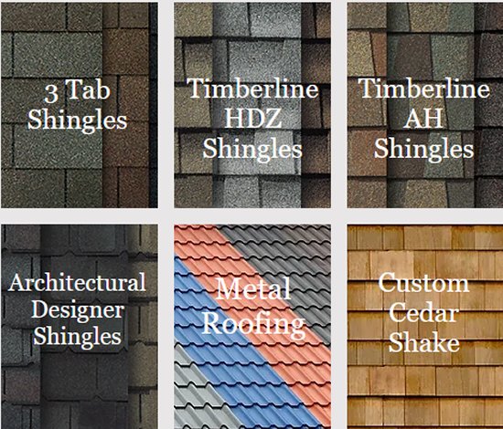 Roofing tile samples