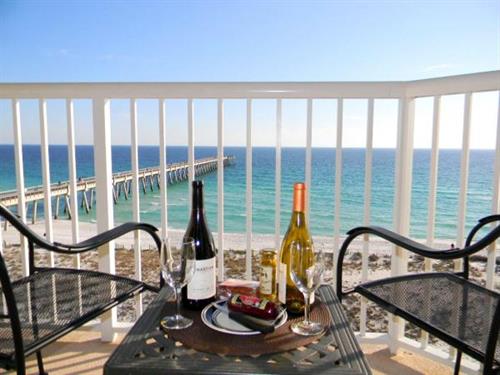 Splendid view of the Gulf of Mexico from a balcony at Summerwind Resort.