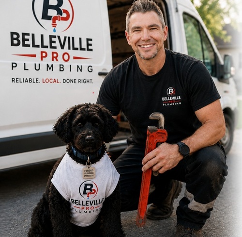 Daniel and Fergus ready to take care of your plumbing needs.