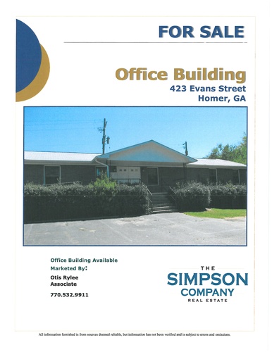 Office Building located at 423 Evans Street, Homer, GA  30547