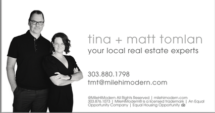 Matt & Tina Tomlan ||  milehimodern realty || CO real estate agents
