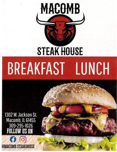 Macomb Steakhouse Breakfast/Lunch Menu Page 1
