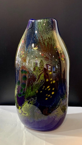 Mark Gibeau - Petroglyph Prairie Vessels -  Blown Glass 10in tall 