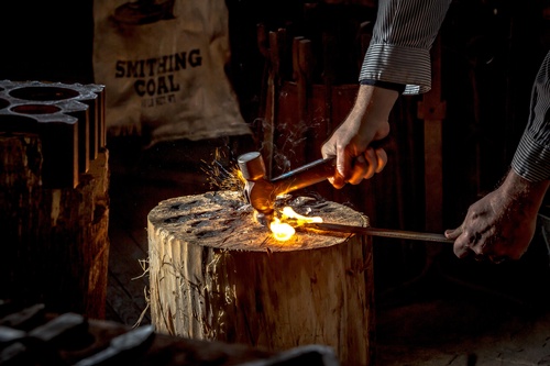 Blacksmithing demonstration