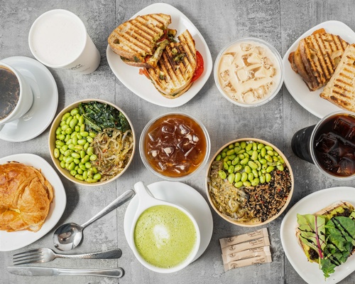 A selection of food and drinks at Nature'S Storehouse & Cafe in Canton, NY.