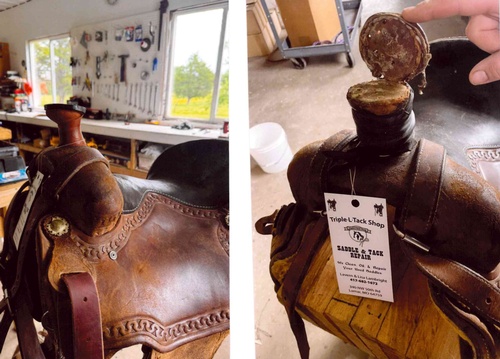 Horse saddle Before and after