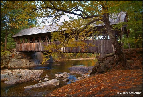 Artists' Covered Bridge over the Sunday River. Photo by M. Dirk MacKnight