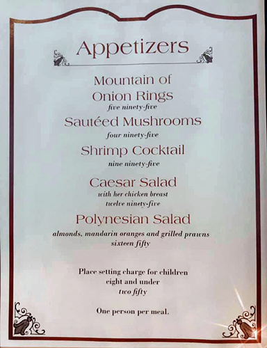 Dinner Menu-January 2020 Dinner Menu-January 2020