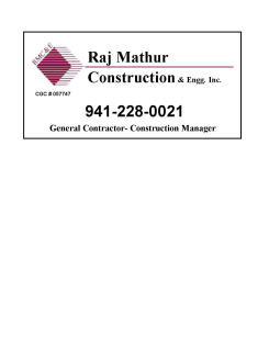 Raj Mathur Construction & Engineering, Inc.