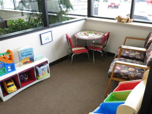 Children's play area attached to our comfortable waiting area.