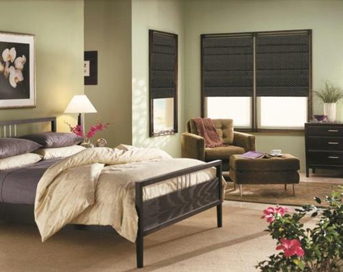 Choose from a variety of beautiful Roman shade fabrics to coordinate your bedroom!