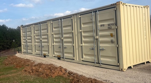 40ft High Cube Shipping Container with 4 Cargo Doors on one side