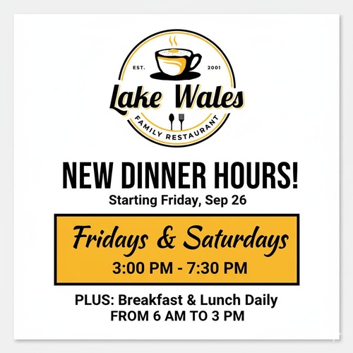 New Hours !! New Hours !!