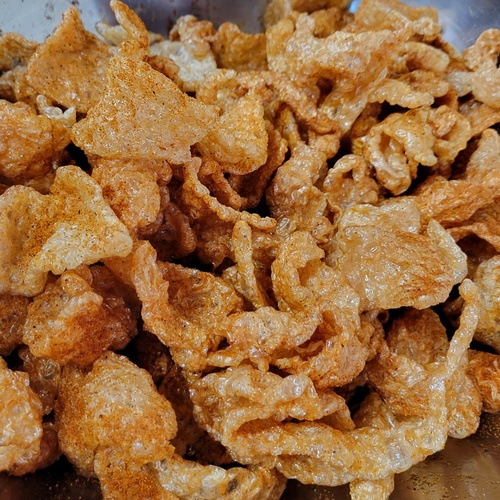 BBQ Seasoned Pork Skins - Home fried deliciousness!