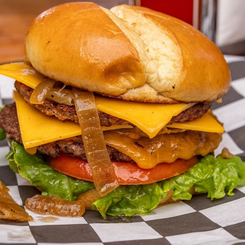 Camphouse Burger with our vegetarian patties!