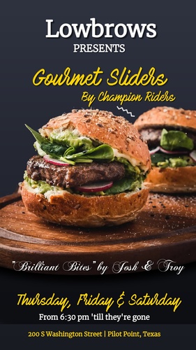 Gourmet Sliders by Champion Riders