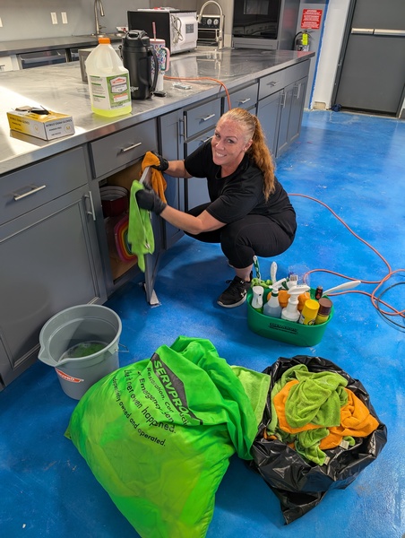 Cleaning the new AFIL building in Waterloo, post construction.  