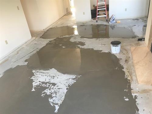 This floor required extensive levelling This floor required extensive levelling