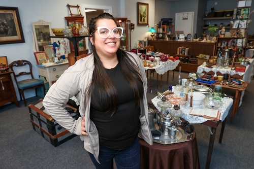 Sarah - owner of Echoes of Time Antique Shop New Castle, PA