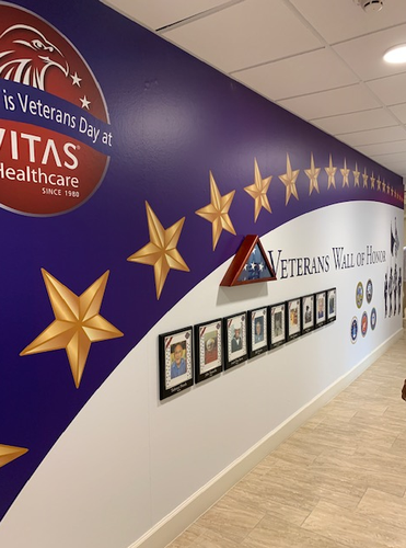 VITAS commemorates resident Veterans in Assisted Living Facilities by sponsoring a Wall of Honor in recognition of their bravery and sacrifice protecting our country.