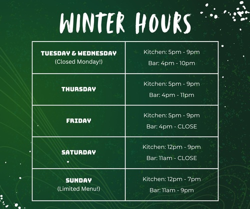 2026 Winter Hours