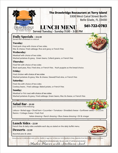 Lunch Menu Page 1