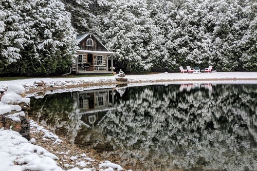 A spectacular cabin setting in the woods A spectacular cabin setting in the woods