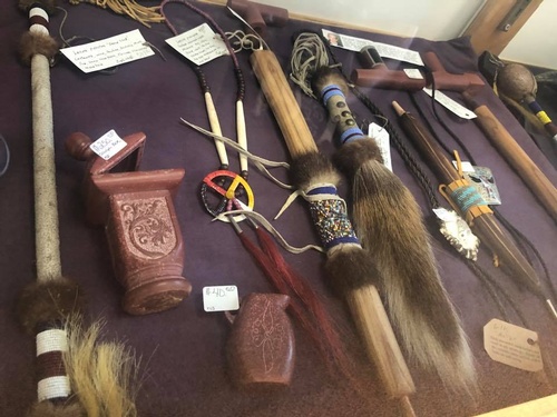 Carved Pipestone Items at Liberty Pawn (photo by Erica Volkir)