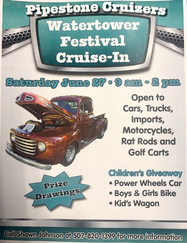 Water Tower Festival Car Cruise-In, June 27, 2026
