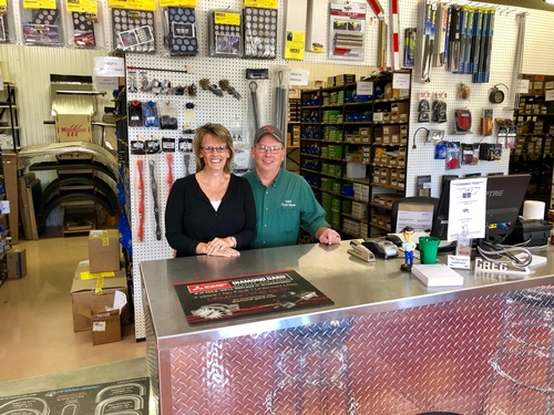 Owners Dave & Sommers in the Parts Store (photo: Tom Steffes)