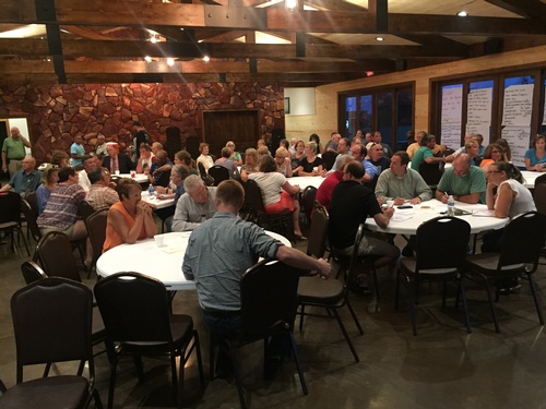 World Cafe Style Brainstorming - Community Conversation - August 18, 2016 (Photo by Erica Volkir)