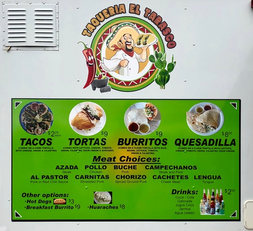 Menu at Taqueria El Tarasco Food Truck Menu at Taqueria El Tarasco Food Truck