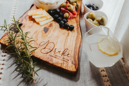Personalized Olive Wood Cutting Board by Do Take It Personally