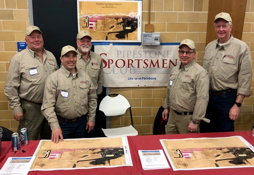 Pipestone Sportsmen's Club booth at Pheasants Forever Banquet 2023 (photo by Tom Steffes)