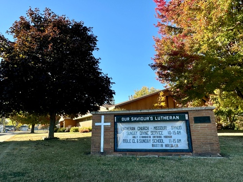 Our Saviour's Lutheran Church Sign - Pipestone (photo by Erica Volkir)