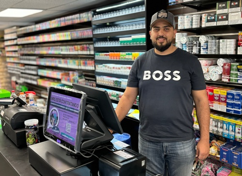 Owner Ibraheem behind the counter (photo by Erica Volkir)