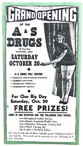 October 1951 Grand Opening Ad in the Pipestone County Star