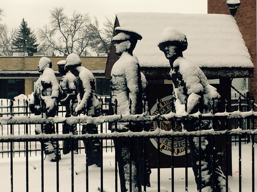 Legion Sculptures in Snow - Photo by Erica Volkir