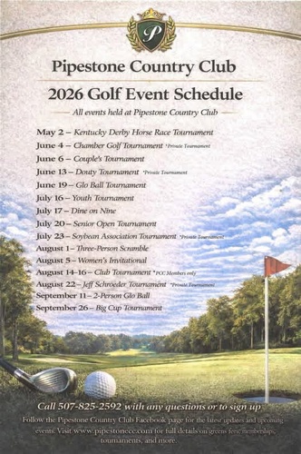 2026 Golf Event Schedule (as of May 1, 2026)