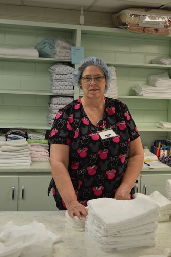 The Laundry department processes approximately 70,000-90,000 pounds of linen yearly.