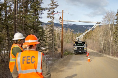 Co-op Right-of-Way crews trim trees near the power lines to protect the reliability of the electric system. 