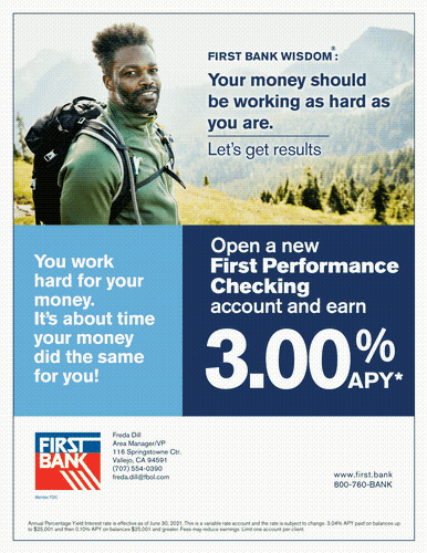 New ''First Performance Checking'' Account Yields 3.0%!