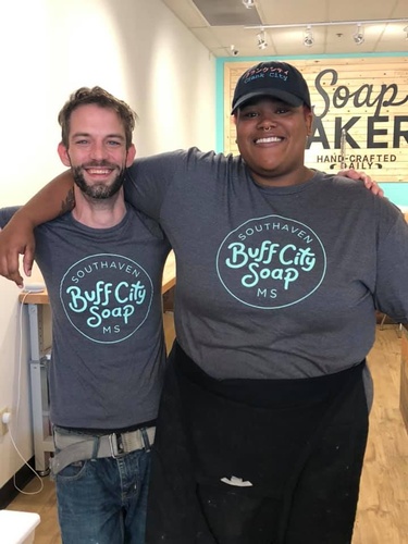 Our Soap Makers wearing our T-Shirts
