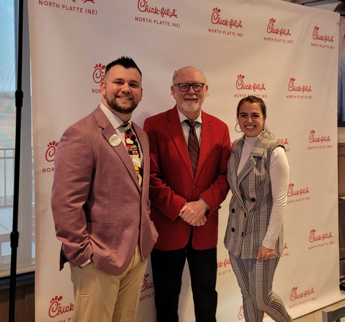 Chick-fil-A North Platte owners with Chamber President/CEO Gary Person