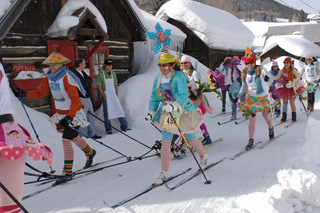 Locals don costumes and join in the fun of the annual Alley Loop Nordic Marathon.