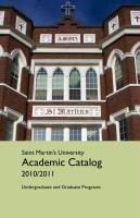 Academic Catalog for Saint Martin's University